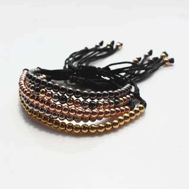 5pcs Luxury Brand Mens Bracelets 4mm Round Beads Braiding Macrame 5pcs Luxury Brand Mens Bracelets 4mm Round Beads Braiding Macrame Bracelet For Men Lucky