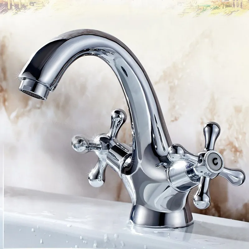 سطح جبل مزدوجة مقابض الحمام صنبور الغرور سفينة المصارف خلاط صنبور المياه الباردة والساخنة الحنفية الكروم KD071