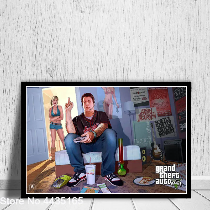 Grand Theft Auto V видеоигра GTA 5 художественный постер с принтом настенная живопись на