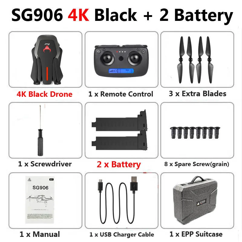 SG906 Профессиональный GPS 5G складной Дрон с камерой 4K WiFi FPV широкоугольный оптический поток бесщеточный Радиоуправляемый квадрокоптер вертолет игрушки - Цвет: Black 4K 2b Portable