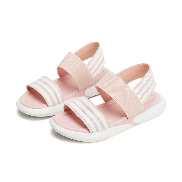 Детские сандалии; Новинка; Повседневная летняя обувь для девочек с мягкой подошвой; эластичная пляжная детская обувь; Melissa - Цвет: Розовый