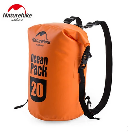 Naturehike на открытом воздухе Водонепроницаемый Спортивные сумки 20L 30L 500D океан Водонепроницаемый рафтинг мешок уплотнения FS15M020-J FS16M020-S FS16M030-L - Цвет: ORANGE 20L BACKPACK