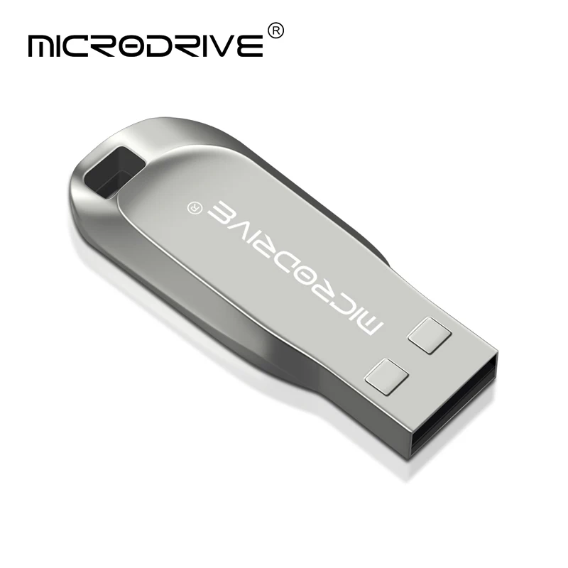 Microdrive usb флеш-накопитель 64 ГБ 32 ГБ 16 ГБ 8 ГБ 4 ГБ флеш-накопитель Флешка водонепроницаемый металлический серебристый u диск memoria cel usb stick подарок - Цвет: Silver
