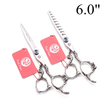 

Z9006 6.0" 17.5cm 440C Purple Dragon Cutting Scissors Thinning Shears Hairstyle Professional Hairdressing Scissors Hair Scissors