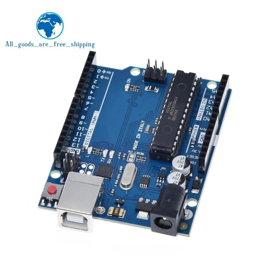 Официальная коробка UNO R3 ATMEGA16U2 с чипом MEGA328P для платы разработки Arduino и USB кабелем 1