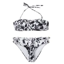 MUQGEW высокая Талия бикини сексуальный купальный топ c бретелькой через шею женский купальник пуш-ап купальный костюм бразильский комплект бикини#0118