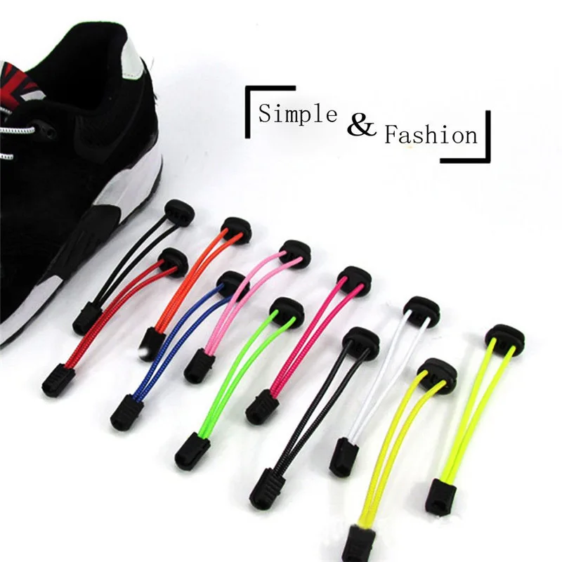 

High Quality 1 Pair Unisex Elastic No Tie Locking Shoelaces Sport unning Athletic Sneaks Shoe laces Free Shipping