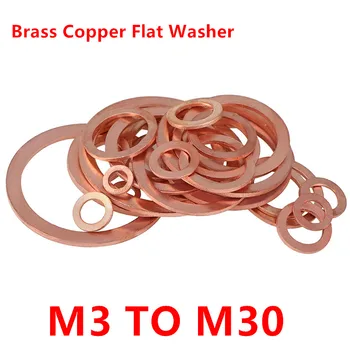 

M3 M4 M5 M6 M8 M10 M12 M16 - M30 Boat Red Brass Copper Crush Sealing Washer Flat Seal Gasket Ring
