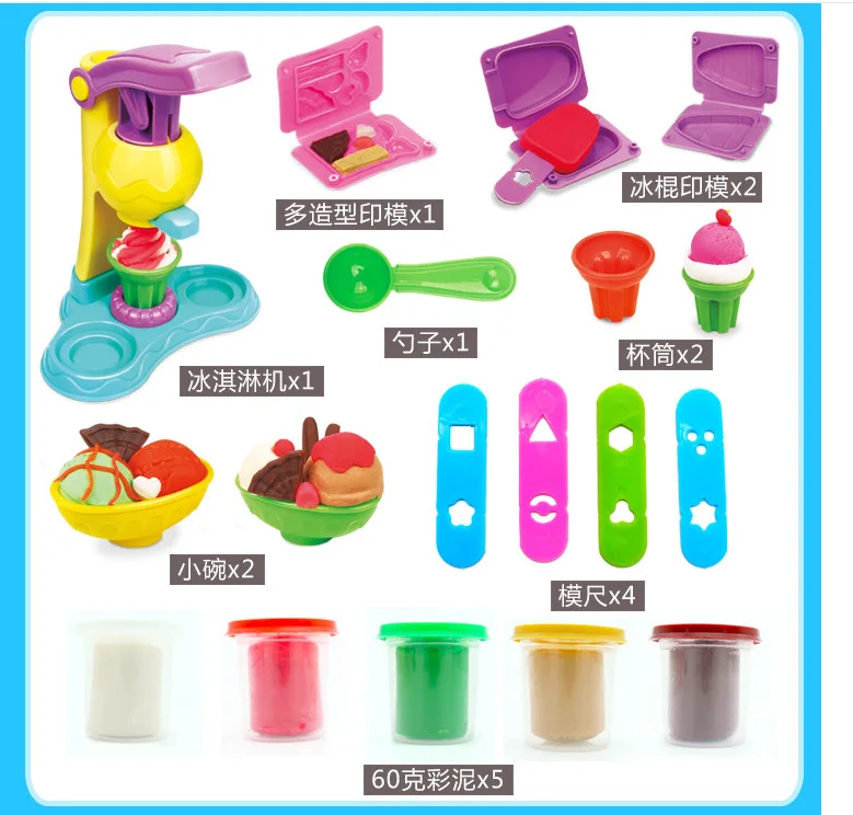 Najtaniej Zestaw plasteliny forma ekologiczna modelowanie błota glina zabawka prezent inteligentna zdolność manipulacyjna rozwój dwukolorowy zestaw lodów