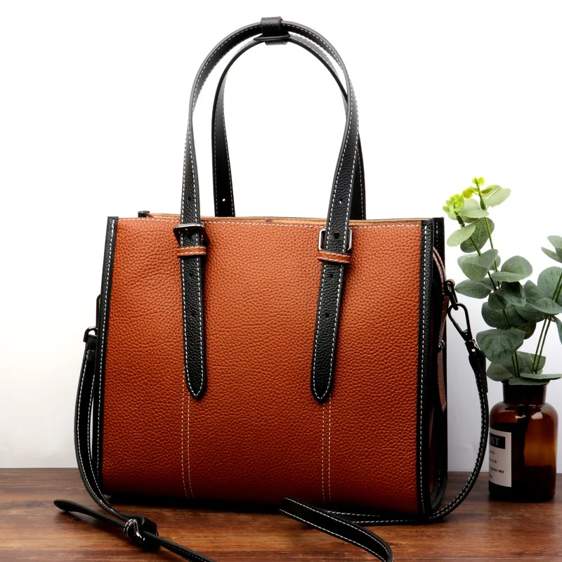 KZNI Cross Shoulder Bags Leather Shoulder Bag Black Women Handbag Genuine Leather High Quality Sac a Main Vintage L7059