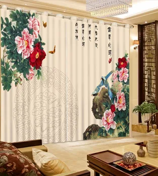 

Pastoral Style 3D Sheer Curtains Window Blinds For The Living Room Bedroom Blackout Polyester/Cotton Drapes