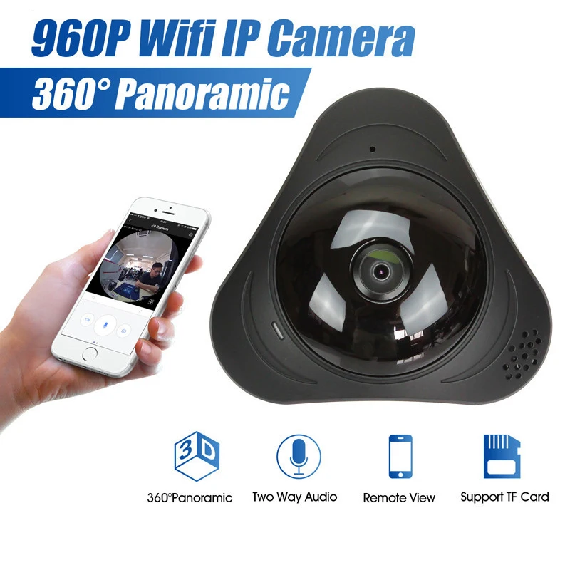 

Wide Angle Security WIFI Camera Wireless Fisheye IP Camera Intelligent Auto Tracking Wireless Wifi Smart Camera TF Card CM.HY