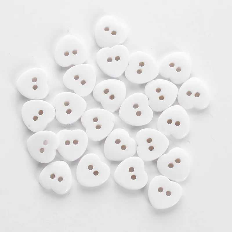 Новинка года 120 шт. круглый смолы швейные кнопки для скрапбукинга сердце форма Battons DIY Одежда куклы ручной работы аксессуары для одежды GYH - Цвет: white