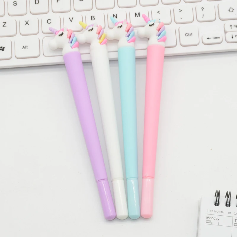 

4 Pcs/Se tunicorn gel pen cute kawaii licorne Creative 0.5mm stationery papelaria fourniture bureau material escolar kalem