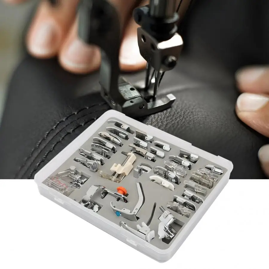 

Mini Sewing Machine Presser Foot Feet Household Multi-functional Sewing Machine Presser Foot Set Kit Accessory Measure Tape