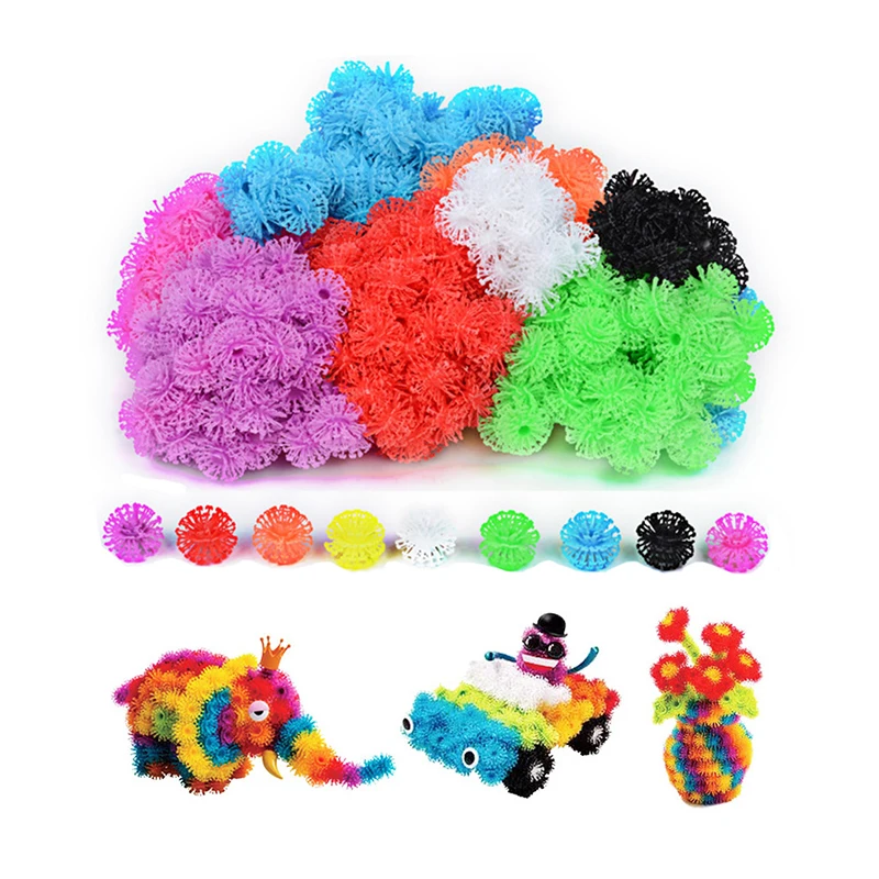 

400/700Pcs Thorn Ball Magic Puffer Ball DIY Assembling Toys Assemble Creative Blocks Squeezed Educational Handmade Toys