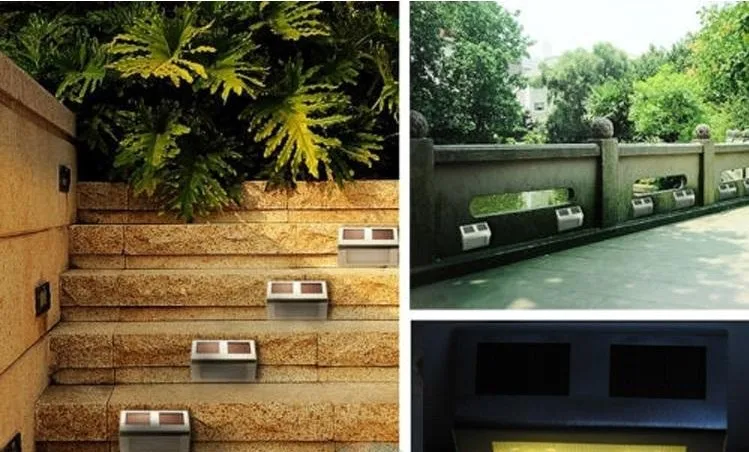 

Outdoor solar stainless steel LED stair lamp waterproof railing lamp home garden lamp solar energy 4Pcs/lot Free shippin