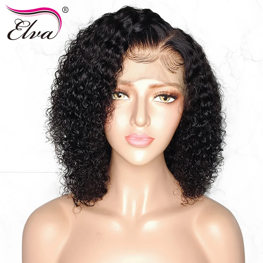 

Pre Plucked Lace Front Human Hair Wigs With Baby Hair Curly Remy Hair Wig Glueless Brazilian Lace Front Wig For Black Women Elva