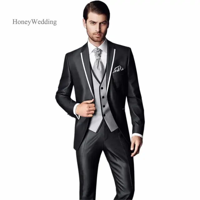 Costume Pour Homme Mariage 2018 Nouvelle Arrivée Slim Fit De Charbon De Bois Costume De Mariage Smokings De Marié Costume De Marié Veste Pantalon
