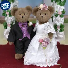 Teddy bear wedding couple bear dress doll stuffed animals wedding gift
