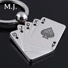 Fashion Novelty Poker Charms Keychain For Men Trinket Playing Cards Key Chain Ring Male Car Bag Keyring Jewelry Souvenirs Gift ► Photo 2/3