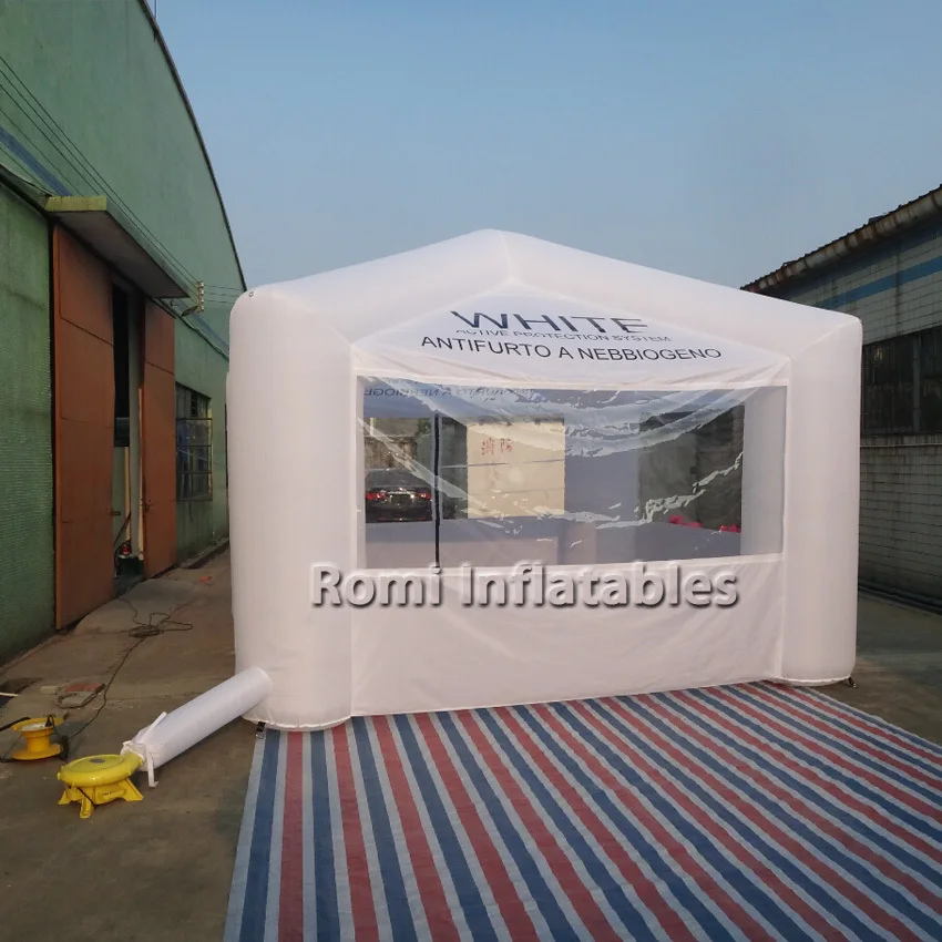Inflatable tent with transparent clear PVC windows white inflatable Pagoda four legs exhibition tent advertising tent 2