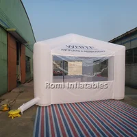 Inflatable tent with transparent clear PVC windows white inflatable Pagoda four legs exhibition tent advertising tent 2