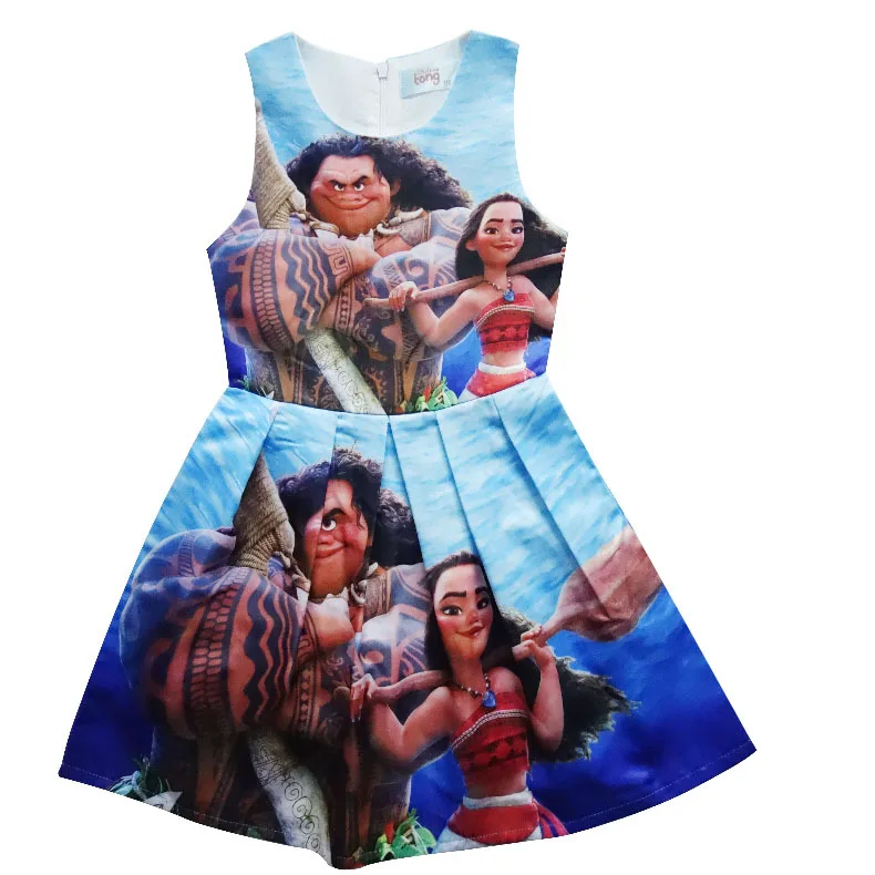 

2017 New Moana Cartoon Summer Costumes For Girls Party Kids Dresses Christmas Infant Carnival Costume Baby Girl Dress