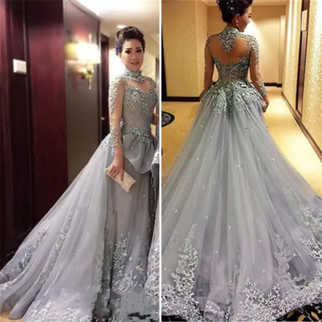 Elegant Silver Bridal Ball Gowns Princess Style Long Wedding Dresses Elegant Silver Bridal Ball Gowns Princess Style Long Wedding Dresses Floor Length 2017 New Arrival Vestido