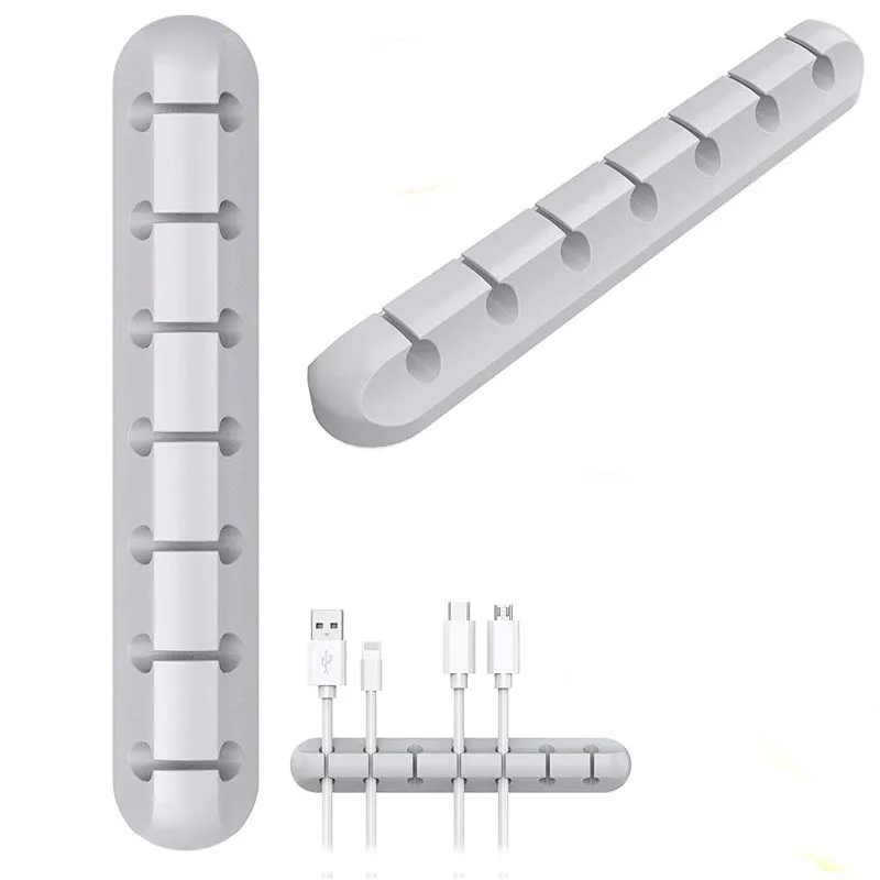 

7-Channel Desktop Cable Winder Organizer Cord Management with Strong Adhesive Tape for Power Cord/USB Charging Cable