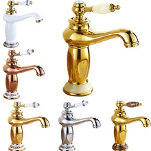 Best Quality Single Handle Brass Vanity Sink Faucet Deck Mounted Bathroom Washing Basin Hot Cold Taps