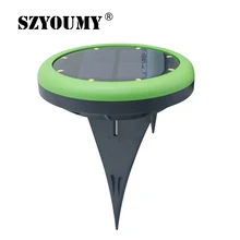 Солнечная батарея szyoumy светодиодный солнечный лампа на штативе 1200 мА/ч, уличный прожектор сад газон открытый заземления лампы на солнечных батареях