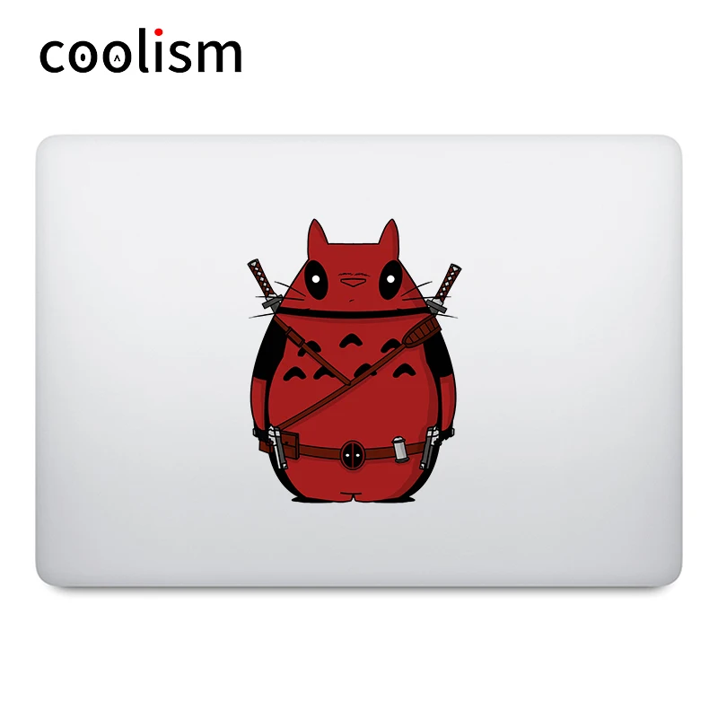 Смешанные Мультяшные наклейки Totoro Deadpool для ноутбука Apple Macbook наклейка Pro Air Retina 11 12