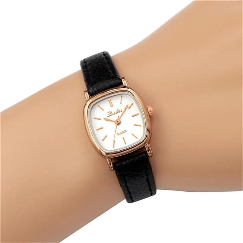 

Relogio Feminino Men's And Women Watch Couple Watches Fashion Square Small Dial Leather Strap Ladies Quartz Watch Clock Gift 533