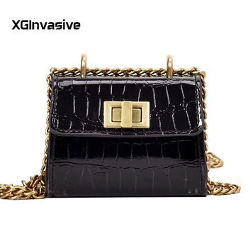 

New Mini Flip Square bag 2019 Summer Quality PU Leather Women's Designer Handbag Lock Chain Shoulder Messenger Bag Bolsos Mujer