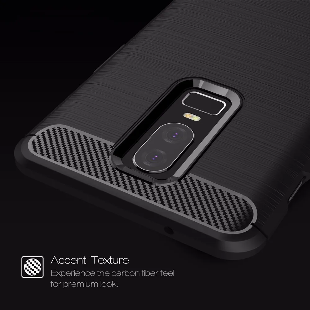 OnePlus 6T Case Cover Carbon Fiber Case Soft TPU Cover (4)
