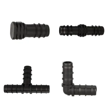 

5PCS Four Types 16/20mm PE Water Pipe Connectors (Tee Connector, End Cap, Elbow Connector, Straight Connector)