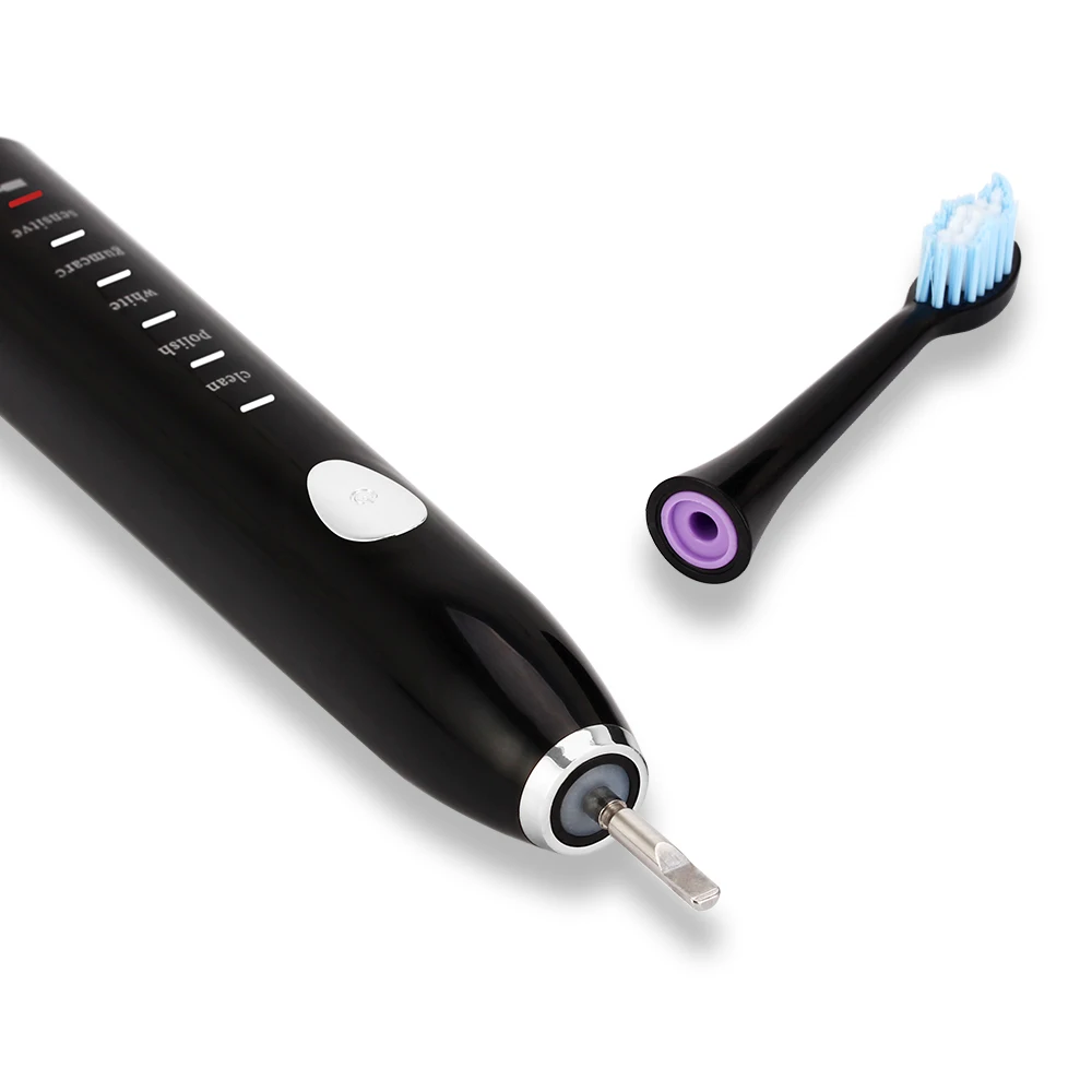 5 режимов AZ-08 звуковая электрическая зубная щетка для взрослых USB перезаряжаемая ультра звуковая зубная щетка с 4 головками отбеливание зубов очиститель полости рта