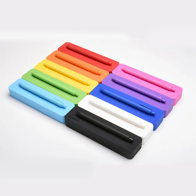 

Candy Color Gel Pen with Silicone Stationery Case Kaco Pure Black Ink Refill 0.5mm Fine Point Student Writing Pens Gift Set