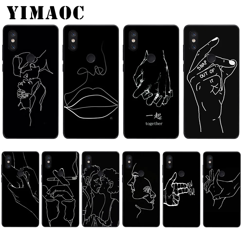 

YIMAOC Line art body painting Soft Case for Xiaomi Mi5 Mi5S Mi6 Mi9 Mi8 Lite SE A1 A2 Lite Pocophone F1 MAX 3