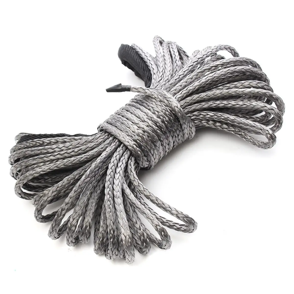 Kopen 15 m * 6mm 1 4 x 7700lbs Grey Synthetische Winch Touw Kabel Lijn Met Haak voor ATV UTV Off Road