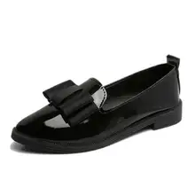 Классическая Брендовая обувь; женские повседневные туфли-оксфорды с острым носком; Цвет Черный; лакированные туфли; женские балетки на плоской подошве; удобные слипоны; женская обувь для медсестры