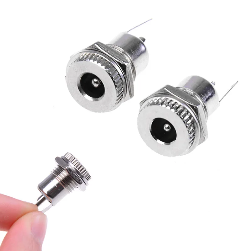 Metal Female Dc Power Jack Panel Mount Socket Connector 5.5 X 2.1mm/ 5.5 X 2.5mm