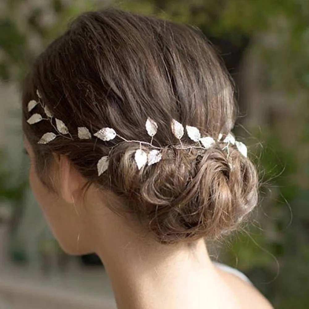 

M MISM Hot Fashion Elegant Women Girls Wedding Bridal Leaves Pearls Headwear Hair Band Headband Hairbands Party Hair Accessories