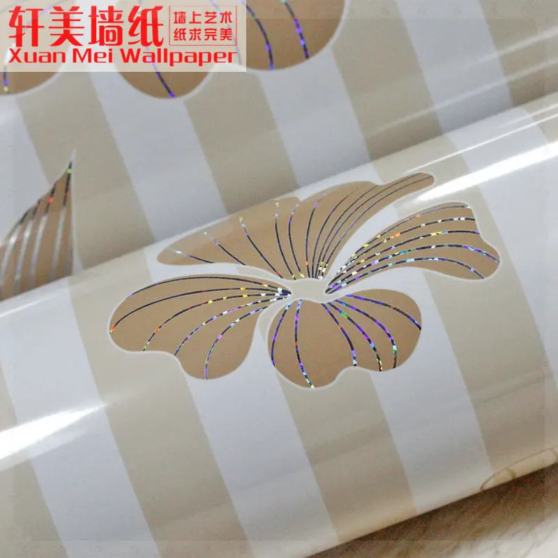 Eco-friendly wallpaper pearlizing thickening waterproof pvc paint furniture kitchen cabinet stripe 96CMX5M KITCHEN | Обустройство