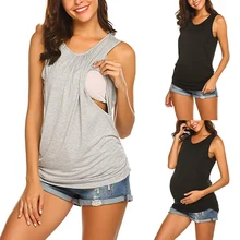 CALOFE одежда для грудного вскармливания беременных женщин хлопок сплошной жилет кормящих топы для грудного вскармливания Футболка Блузка