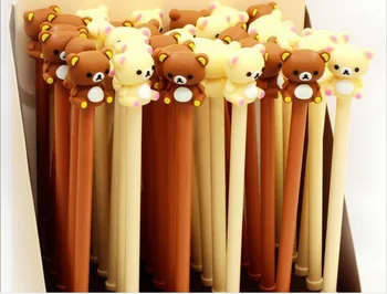 

new korea cute bear Gel Pen Ink Pen Gift School prize Office writing Supply kawaii student Stationery black needle pen 36pc