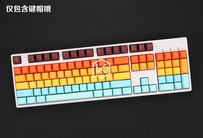 Taihao pbt, двойные брелки для самостоятельной сборки, игровая механическая клавиатура, цвет: черный, оранжевый, голубой, Радужный светильник, серый - Цвет: Keycaps Hawaii x1