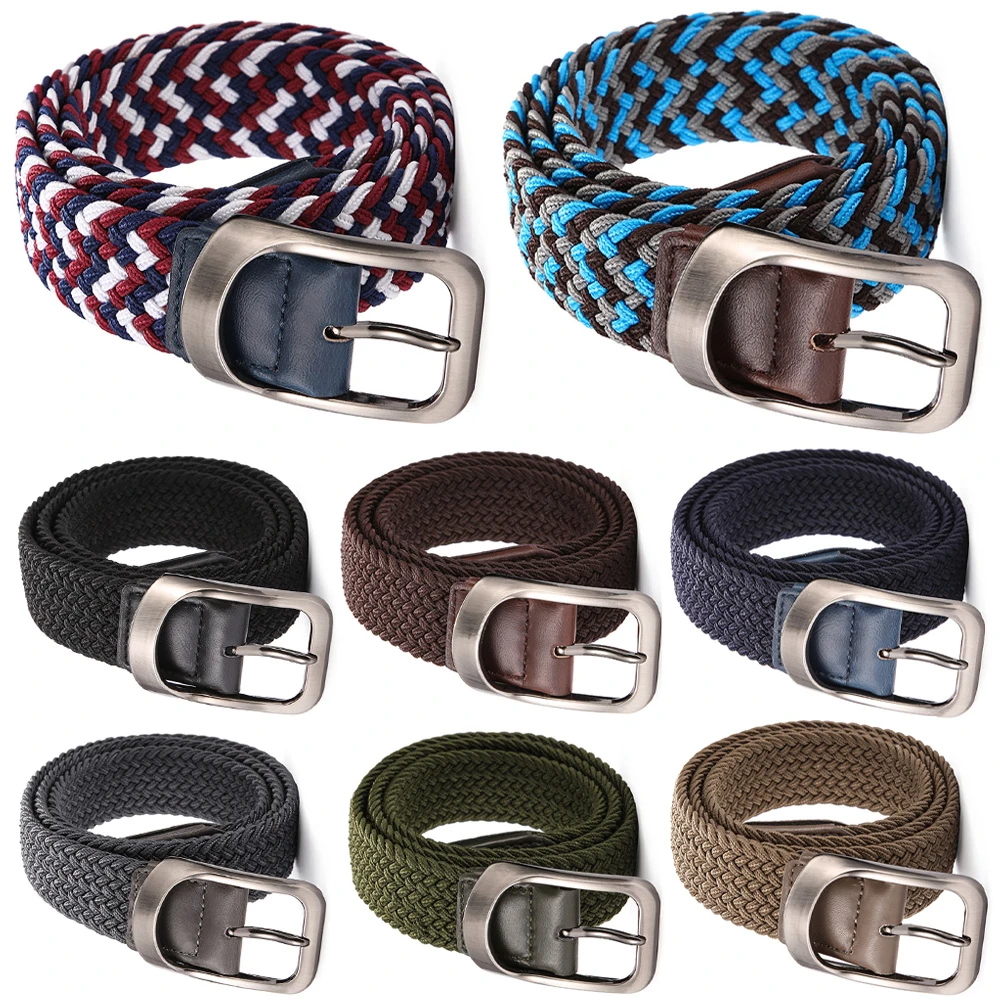 Cinturones elásticos para y mujer, cinturilla lona con hebilla de Pin, cinturón salvaje informal BLTRD0012|Cinturones de hombre| - AliExpress