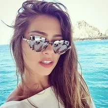 MOLGIRL 2017 New Half Frame Sunglasses Women Brand Designer Vintage Sexy Cat Eye Sun Glasses Fashion Retro Eyewear Hot Oulos